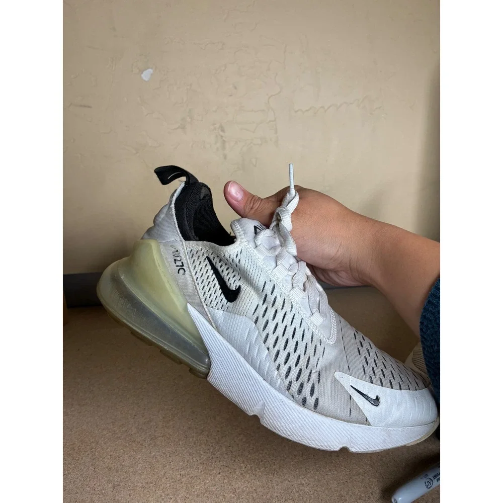 Nike Air Max 270 Womens White Black Running Shoes AH6789-100 Size 7